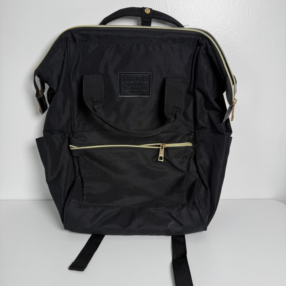 Tzowla Black Backpack Travel Bag Lightweight Organizer‎ Multiple Pockets